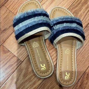 BC slip on sandals in blue